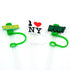 Straw Mouthpiece Silicone Dust Plug Decorative Buckle Clip Personalized Letter Label for Tumblers